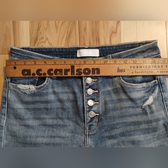 Vervet Blue button fly high rise distressed jeans women's size 30 - Picture 8 of 10